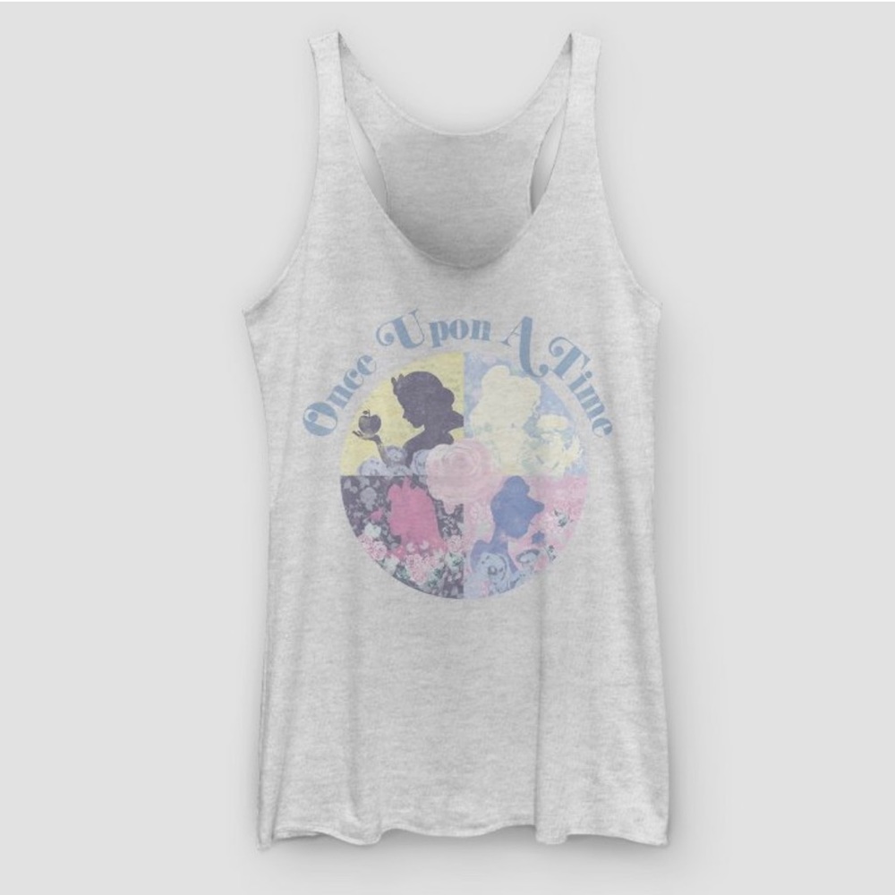 Disney Princess Once Upon a Time Graphic Tank Top - Gray - Junior’s XXL - Target